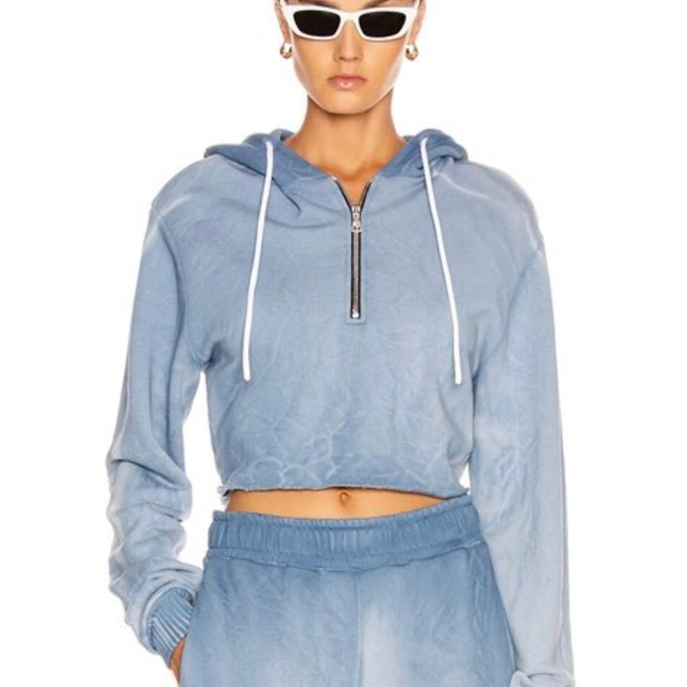 Cotton Citizen Brooklyn crop hoodie with zip neck.​​